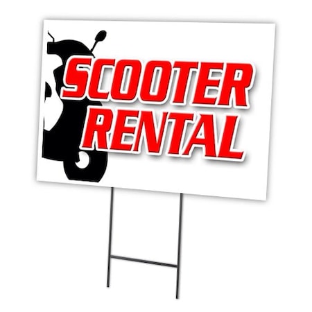 Scooter Rental Yard Sign & Stake Outdoor Plastic Coroplast Window